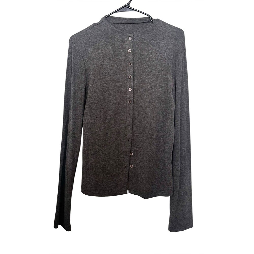 Commense Mock Neck Gray Cardigan Size L